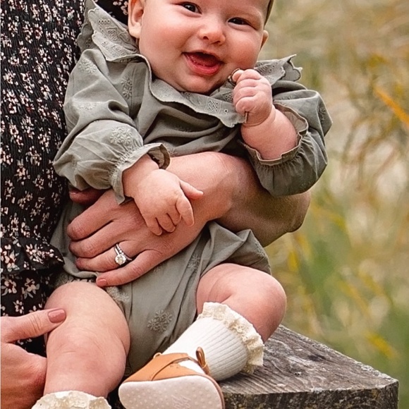 Rylee and Cru Sage Green Eyelet Baby Romper. Size 3-6 mo. - Picture 8 of 8